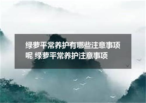 绿萝平常养护有哪些注意事项呢 绿萝平常养护注意事项