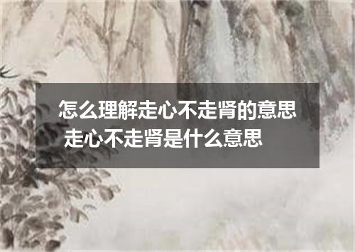 怎么理解走心不走肾的意思 走心不走肾是什么意思