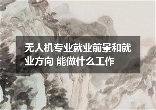 无人机专业就业前景和就业方向 能做什么工作