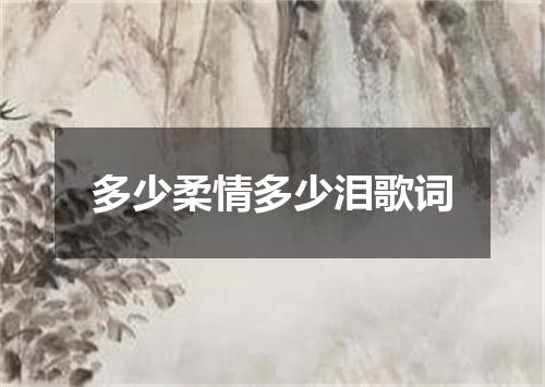 多少柔情多少泪歌词
