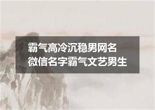 霸气高冷沉稳男网名 微信名字霸气文艺男生
