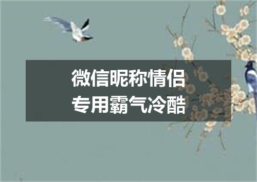 微信昵称情侣专用霸气冷酷