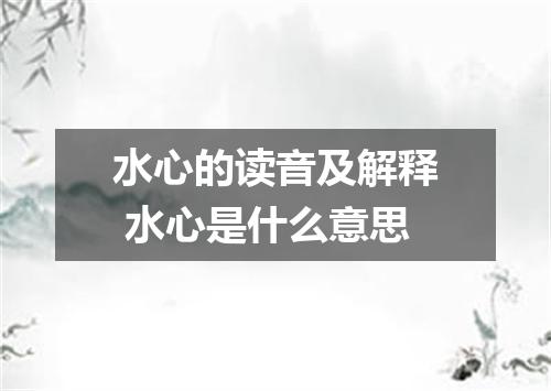 水心的读音及解释 水心是什么意思