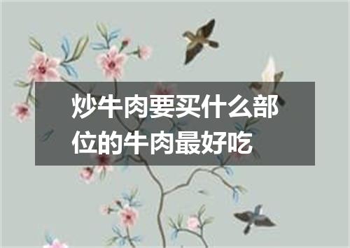 炒牛肉要买什么部位的牛肉最好吃