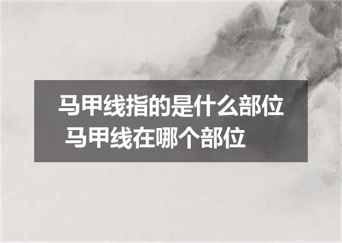 马甲线指的是什么部位 马甲线在哪个部位