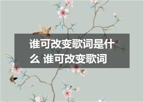 谁可改变歌词是什么 谁可改变歌词