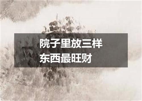 院子里放三样东西最旺财