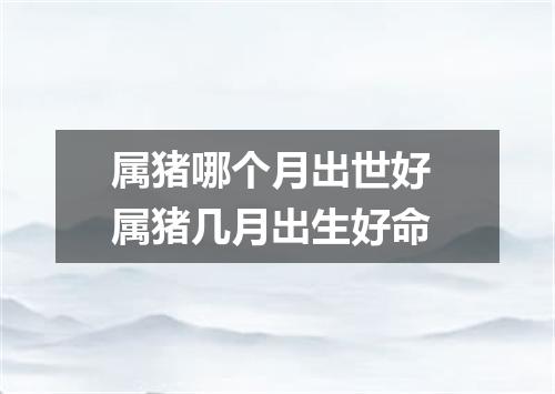 属猪哪个月出世好 属猪几月出生好命