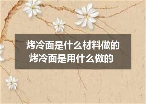 烤冷面是什么材料做的 烤冷面是用什么做的