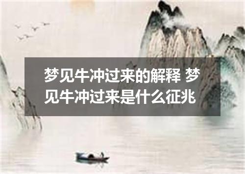 梦见牛冲过来的解释 梦见牛冲过来是什么征兆