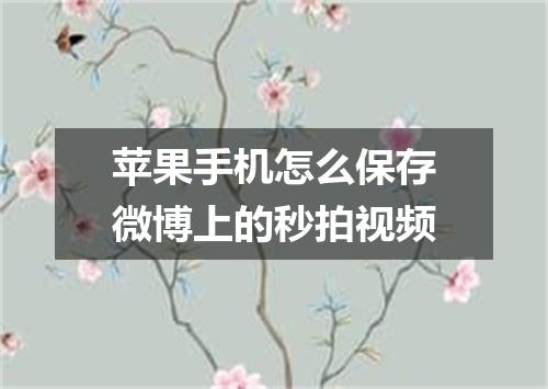 苹果手机怎么保存微博上的秒拍视频