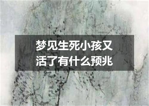 梦见生死小孩又活了有什么预兆