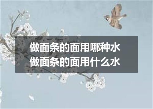 做面条的面用哪种水 做面条的面用什么水