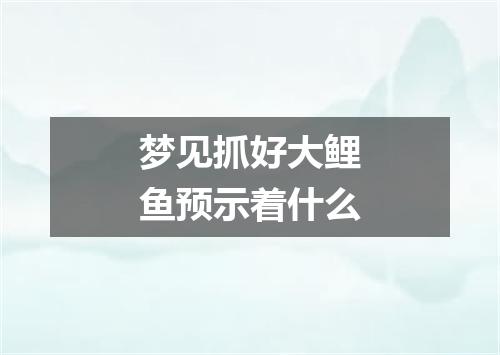 梦见抓好大鲤鱼预示着什么