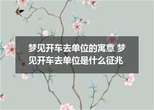 梦见开车去单位的寓意 梦见开车去单位是什么征兆