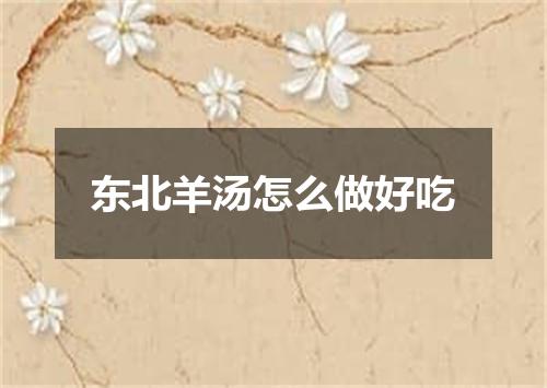 东北羊汤怎么做好吃