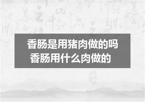香肠是用猪肉做的吗 香肠用什么肉做的