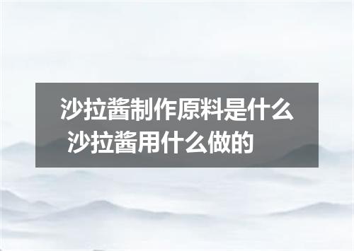 沙拉酱制作原料是什么 沙拉酱用什么做的