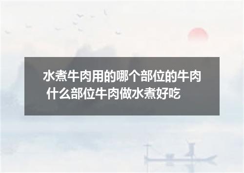水煮牛肉用的哪个部位的牛肉 什么部位牛肉做水煮好吃