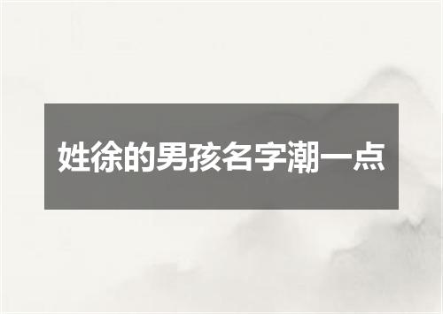 姓徐的男孩名字潮一点