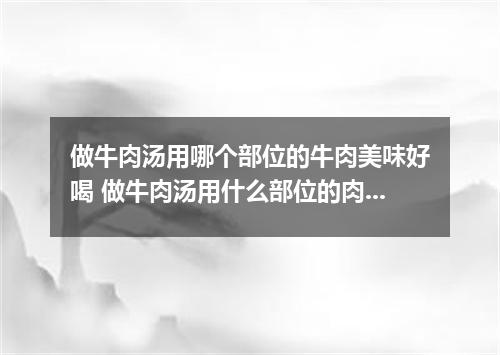 做牛肉汤用哪个部位的牛肉美味好喝 做牛肉汤用什么部位的肉好
