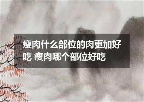 瘦肉什么部位的肉更加好吃 瘦肉哪个部位好吃