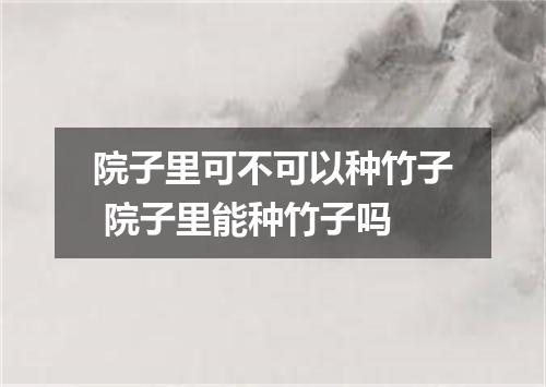 院子里可不可以种竹子 院子里能种竹子吗