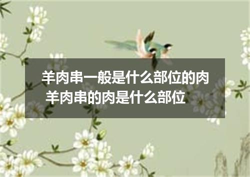 羊肉串一般是什么部位的肉 羊肉串的肉是什么部位