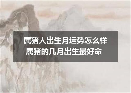 属猪人出生月运势怎么样 属猪的几月出生最好命
