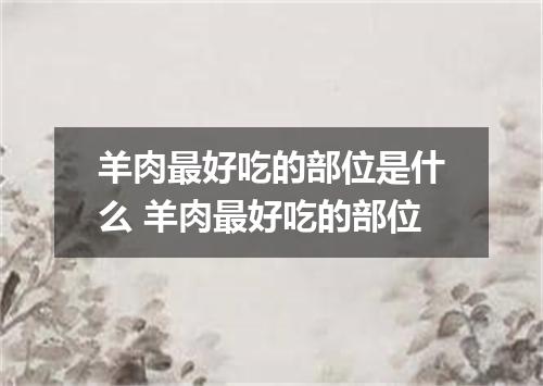 羊肉最好吃的部位是什么 羊肉最好吃的部位