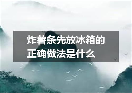 炸薯条先放冰箱的正确做法是什么