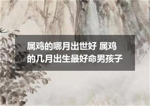 属鸡的哪月出世好 属鸡的几月出生最好命男孩子
