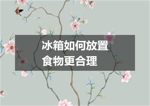 冰箱如何放置食物更合理