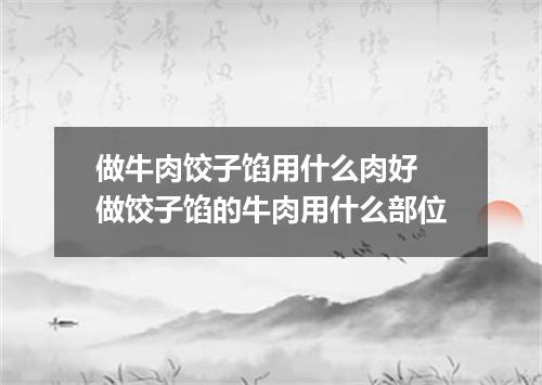 做牛肉饺子馅用什么肉好 做饺子馅的牛肉用什么部位