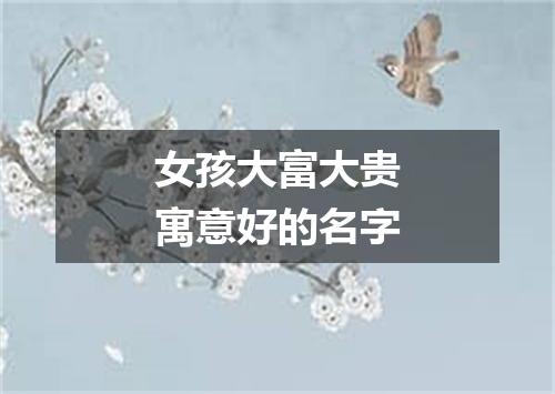女孩大富大贵寓意好的名字