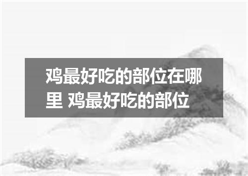 鸡最好吃的部位在哪里 鸡最好吃的部位