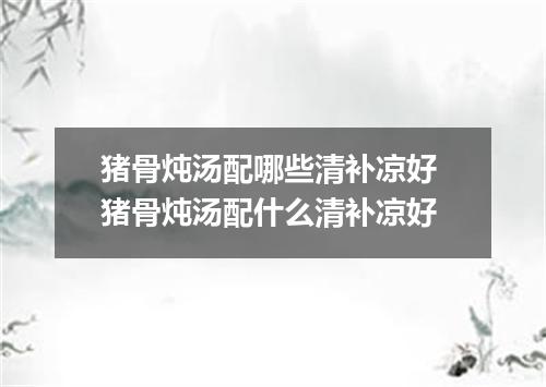 猪骨炖汤配哪些清补凉好 猪骨炖汤配什么清补凉好
