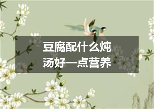 豆腐配什么炖汤好一点营养