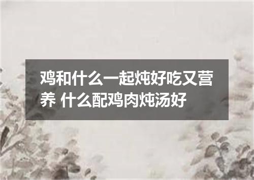 鸡和什么一起炖好吃又营养 什么配鸡肉炖汤好
