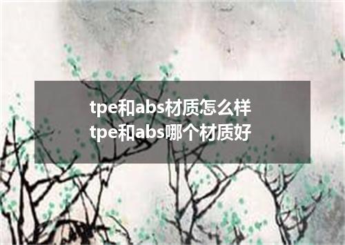 tpe和abs材质怎么样 tpe和abs哪个材质好