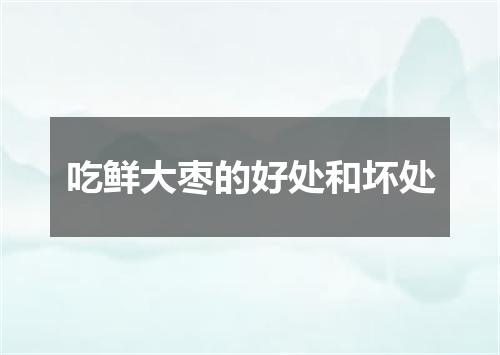 吃鲜大枣的好处和坏处