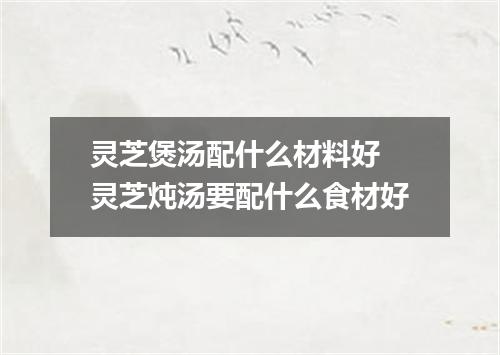 灵芝煲汤配什么材料好 灵芝炖汤要配什么食材好