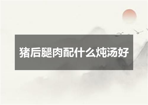 猪后腿肉配什么炖汤好