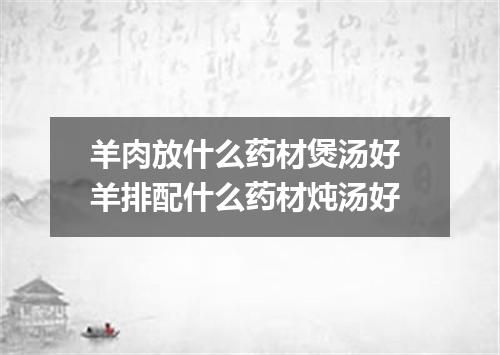 羊肉放什么药材煲汤好 羊排配什么药材炖汤好