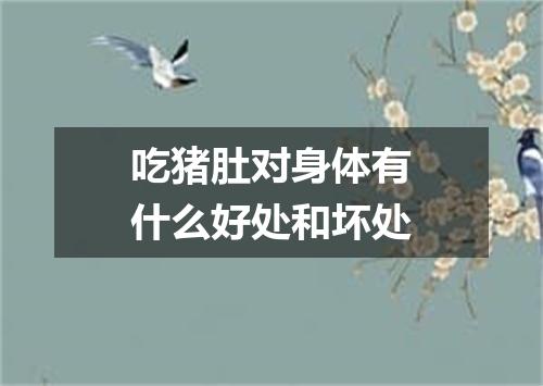 吃猪肚对身体有什么好处和坏处