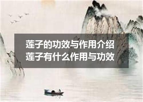 莲子的功效与作用介绍 莲子有什么作用与功效