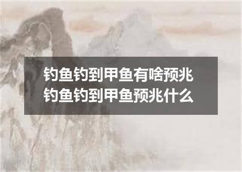 钓鱼钓到甲鱼有啥预兆 钓鱼钓到甲鱼预兆什么