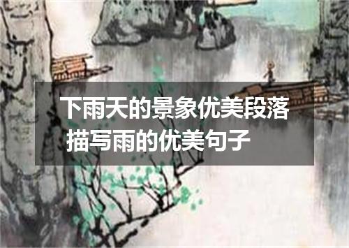 下雨天的景象优美段落 描写雨的优美句子