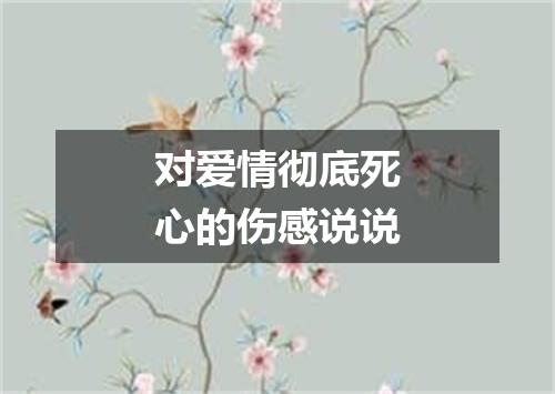 对爱情彻底死心的伤感说说