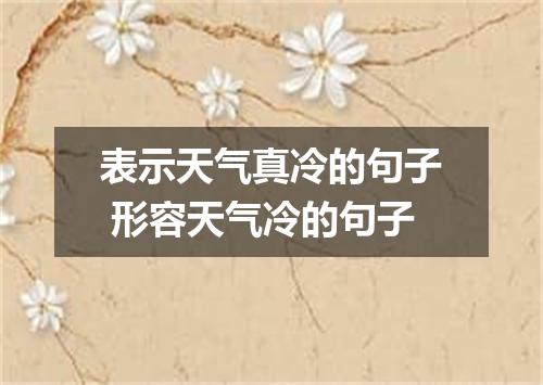表示天气真冷的句子 形容天气冷的句子